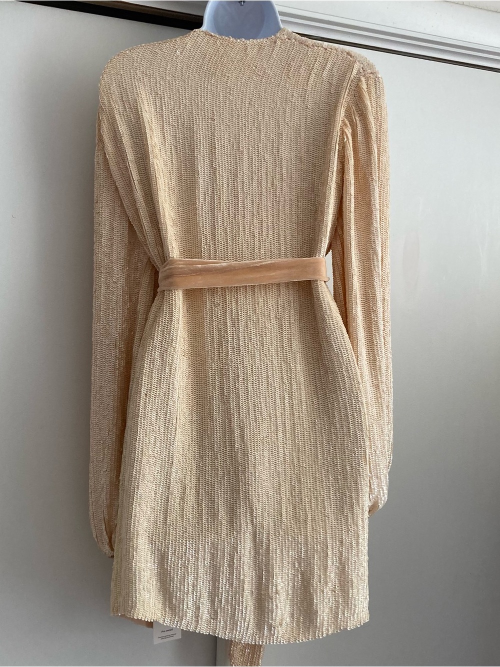 Retrofete Light Peach Gabrielle Wrap Style Robe Cardigan Mini Dress, Sz S - Picture 11 of 16